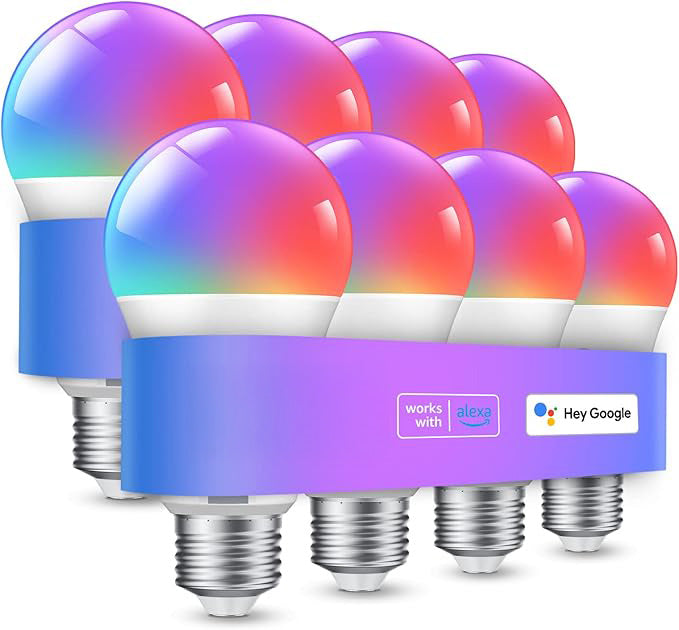 Smart Wi-Fi Color-Changing LED Bulbs – Works with Alexa & Google