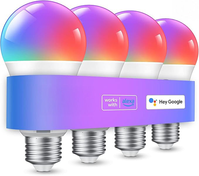 Smart Wi-Fi Color-Changing LED Bulbs – Works with Alexa & Google